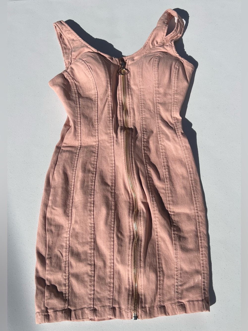 Haute Monde Blush Pink Dress with Gold Zipper